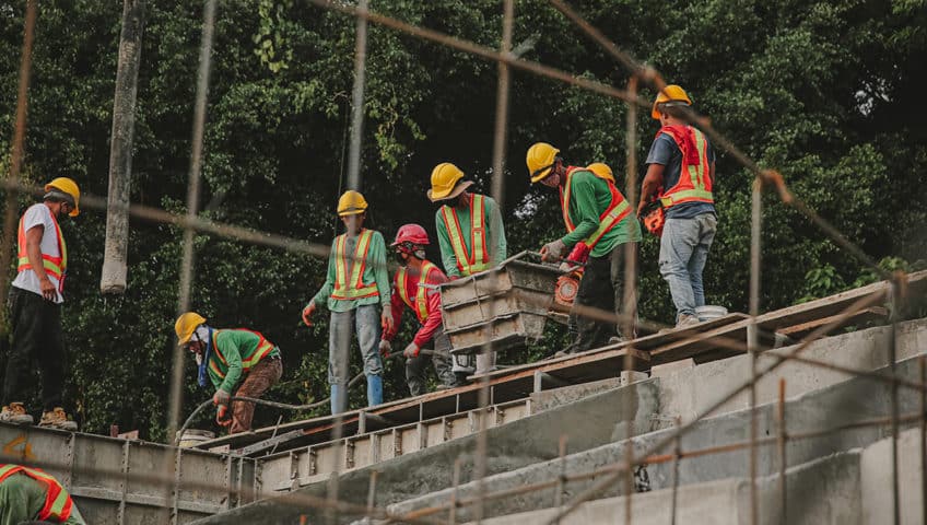A group of construction workers on a job site
